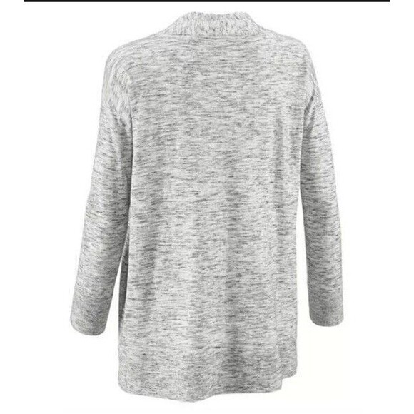 Wmn's Cabi # 5286 Marble Cardigan Heather Gray Snap-Front Cotton Blend Sweater S - Picture 5 of 10